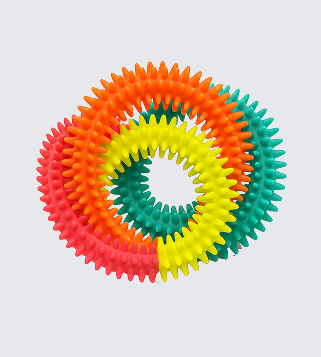 Colorful Spiky Rubber Chew Rings